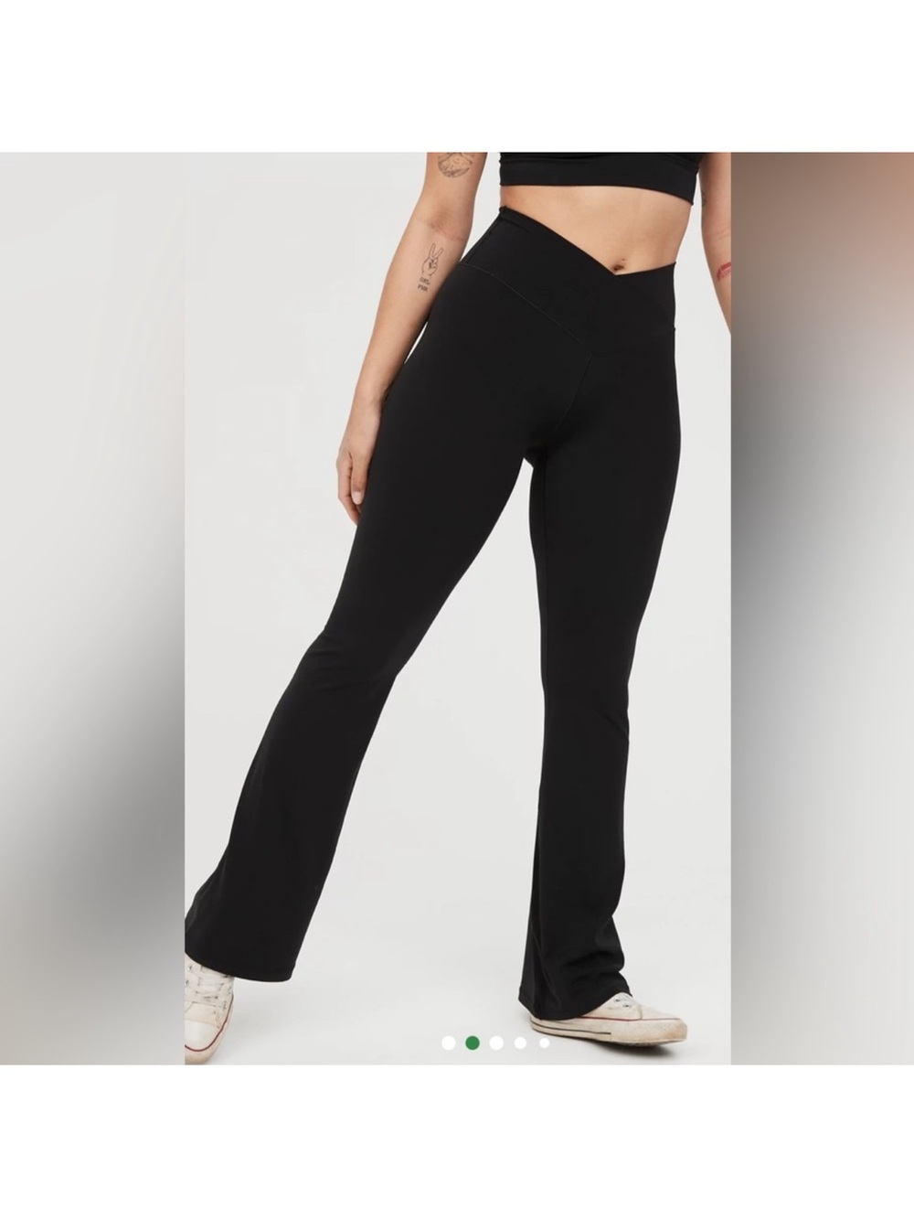 aerie Black V-Waist Flare Leggings